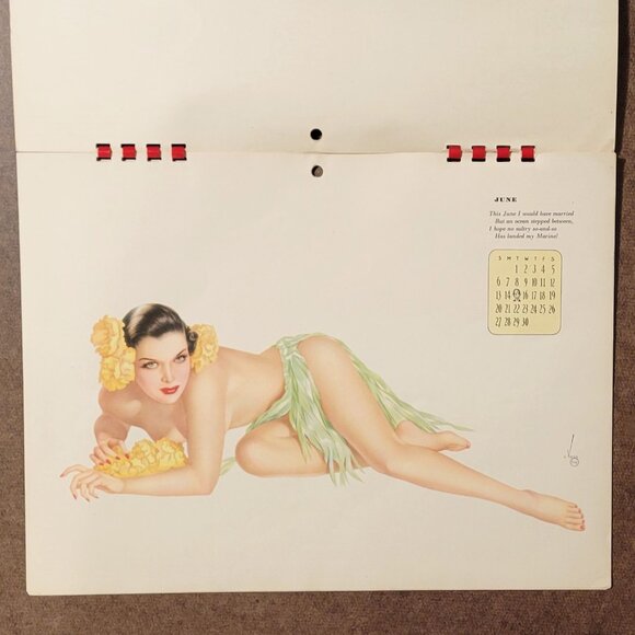 1942 Esquire Varga 12 Month Pin Up Girl Calendar - Picture 6 of 10